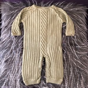Egg Cableknit Olive Green Romper